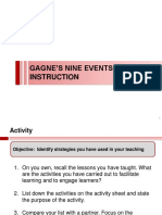 Gagne's Nine Events of Instruction