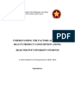 Understanding The Factors Affecting Beauty Product Consumption Among Selected Pup University Students