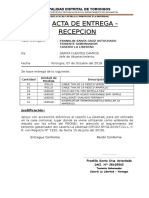 Formato de Acta de Entrega y Recepcion