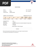 Payment Receipt: Cholamandalam Investment and Finance Company LTD