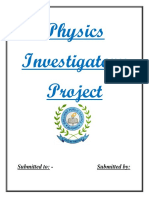 Physics Investigatory Project: Submitted To: - Submitted by