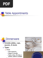 Table Appointments