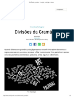 Divisões Da Gramática - Fonologia, Morfologia e Sintaxe