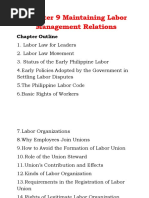 Chapter 9 Maintaining Labor Management Relations F