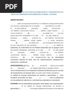 Posesión Efectiva Con Cónyuge Sobreviviente y Comparecencia de Todos Los Herederos Sin Enumeración de Bienes