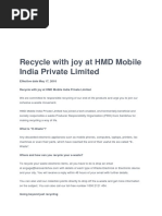 Recycle With Joy at HMD Mobile India Private Limited: Phones