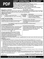 South East Central Railway @secrail: EL H R D Indicati E Notificat N Employment N - N R NE Notifi