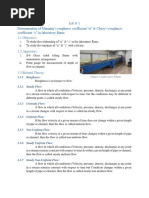 Determination of Manning's Roughness Coefficient "N" & Chezy's Roughness Coefficient "C" in Laboratory Flume. 1.1 Objective