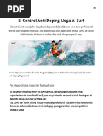 El Control Anti Doping Llega Al Surf - ToDOSURF