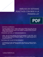 Análisis de Sistemas Reactivos en Base A La Primera Ley