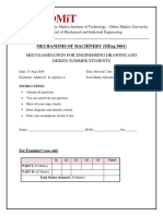 Mechanism of Machinery Exam PDF