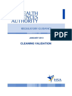 Cleaning Validation: JANUARY 2013