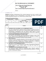 Gujarat Technological University: Semester - III Subject Name: Chemical Engineering Thermodynamics-I