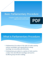 Basic Parliamentary Procedure: A Beginner's Guide On How To Hold A Meeting in An Organized and Orderly Fashion