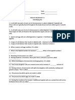 Worksheet in Mitosis and Meiosis