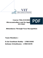 Course Title ECE3003 Microcontrollers and Its Applications (E2 Slot) Attendance Through Face Recognition