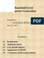 Household Level Hydropower Generation