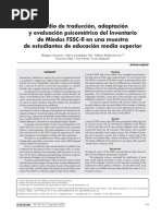 Estudio de Traducción, Adaptación y Evaluación Psicométrica Del Inventario de Miedos FSSC-II en Una Muestra de Estudiantes de Educación Media Superior