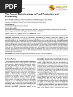 1.1the Role of Biotechnology in Food Production and Processing