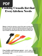 Cooking Utensils List That Every Kitchen Needs