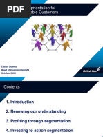 Successful Segmentation For Creating Profitable Customers: Carlos Soares Head of Customer Insight October 2008