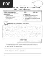 Evaluación 7° Básico Lengua y Literatura (Cuento de Terror, Carta Al Director y Noticia)