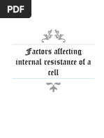 Factors Affecting Internal Resistance of A Cell