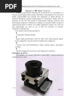 Hydraulic ABS Specification: I. Product Profile