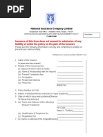 National Inurance Company Limited - Claim Form