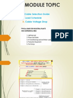 Cable Selection Guide Load Schedule Cable Voltage Drop: Module Topic