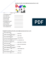 Look at The Pictures. Answer The Questions. Use The Correct Subject Pronouns and Can or Can't