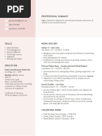 Gloria Millar Resume