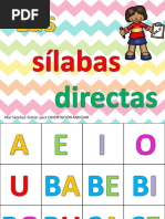 Las Silabas Directas en Tarjetas