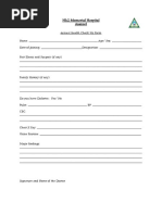 Annual Health Check Up Form