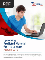 Upcoming Predicted Material For PTE-A Exam Feb-2019