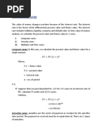 Time Value of Money: Lumpsum Cases: in This Case, We Calculate The Present Value and Future Value For A