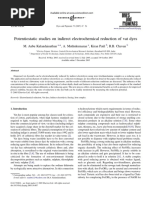 Potentiostatic Studies On Indirect Electrochemical Reduction of Vat Dyes