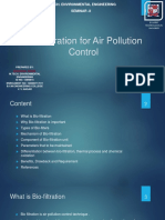 Bio-Filtration For Air Pollution Control: M.Tech. Environmental Engineering Seminar - Ii