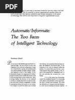 Automate/Informate The Two Faces of Intelligent Technology