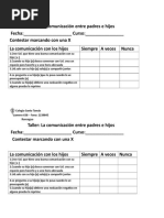 ENCUESTA Taller Comunicación Padres e Hijos