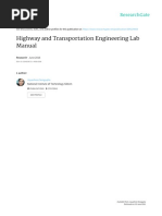 Highway and Transportation Engineering Lab Manual: June 2016