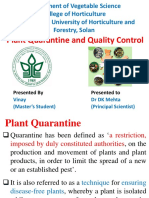 Plant Qurantine and Quality Control