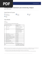 Hidayatullah National Law University, Raipur: (BA LLB Hons)