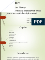 Fenomene Financiare in Opinia Unor Economisti Clasici