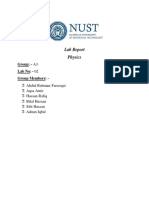 Lab Report Physics: Group: - A3 Lab No: - 02 Group Members