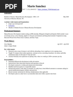 Mario Sanchez - 2019 Resume