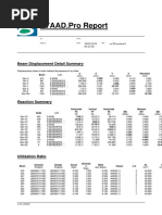 STAAD - Pro Report: Beam Displacement Detail Summary