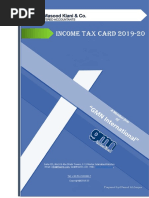 Income Tax Card 2019-20: Suite 021, Block B Abu Dhabi Towers, F-11 Markaz Islamabad-Pakistan