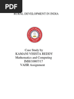 Rural Development in India: Case Study by Kamani Visista Reddy Mathematics and Computing IMH/10007/17 VAHR Assignment