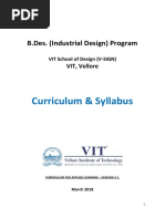 B.des. @VIT Vellore - Curriculum & Level-1 Syllabus - 21st July 2018